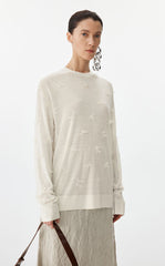 Sweater / JNBY 3D Floral Loose Knit Sweater