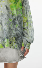 Sweater / JNBY Watercolor Floral Oversized Knit Sweater