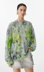 Sweater / JNBY Watercolor Floral Oversized Knit Sweater