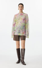 Sweater / JNBY Watercolor Floral Oversized Knit Sweater