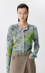 Sweater / JNBY Watercolor Floral Cropped Cardigan