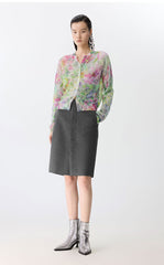 Sweater / JNBY Watercolor Floral Cropped Cardigan