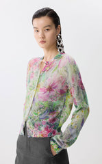 Sweater / JNBY Watercolor Floral Cropped Cardigan