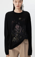 Sweater / JNBY Embroidered Oversized Knit Sweater