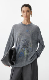 Sweater / JNBY Embroidered Oversized Knit Sweater