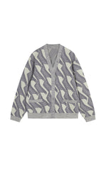 Sweater / JNBY Geometric Pattern Midi Knit Cardigan