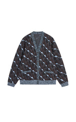 Sweater / JNBY Geometric Pattern Midi Knit Cardigan