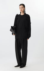 Sweatshirt/ JNBY 3D Floral Fringe Sweatshirt