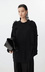 Sweatshirt/ JNBY 3D Floral Fringe Sweatshirt