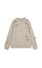 Sweatshirt/ JNBY 3D Floral Fringe Sweatshirt