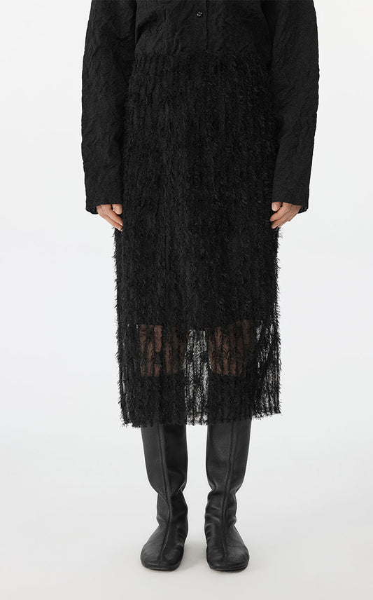 Skirt / JNBY Feather-Like Embroidered Midi Skirt