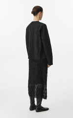 Skirt / JNBY Feather-Like Embroidered Midi Skirt