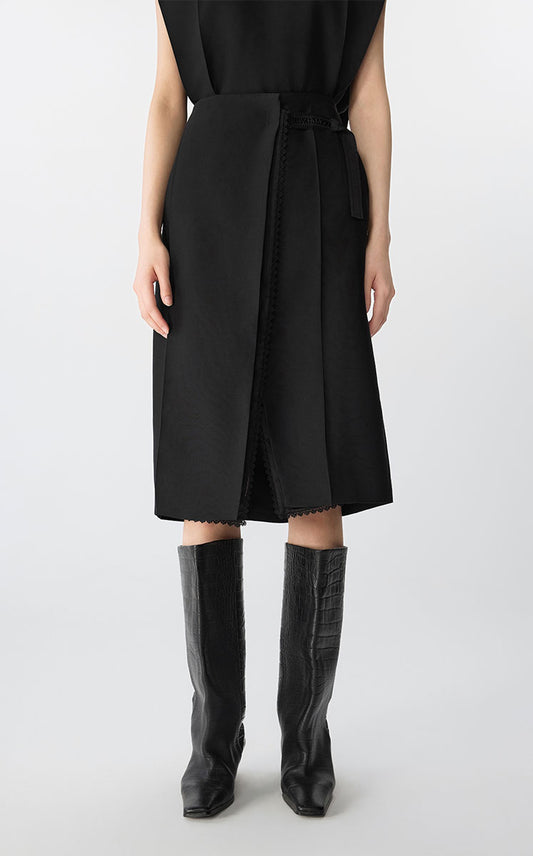 Skirt / JNBY Wool-Silk Layered Midi Skirt