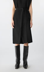 Skirt / JNBY Wool-Silk Layered Midi Skirt