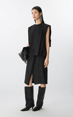 Skirt / JNBY Wool-Silk Layered Midi Skirt