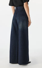 Pants / JNBY Wide-Leg Cuffed Denim Pants