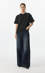 Pants / JNBY Wide-Leg Cuffed Denim Pants
