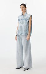 Pants / JNBY Wide-Leg Cuffed Denim Pants