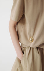 T-shirt / JNBY Sculpted Oversized Tee with Metal Button