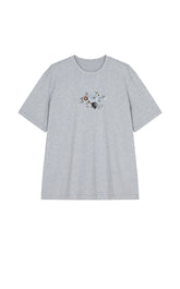 T-Shirt / JNBY Beaded Floral Cotton Tee