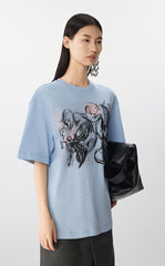 T-shirt / JNBY Oversized Cotton Tee with Floral Print