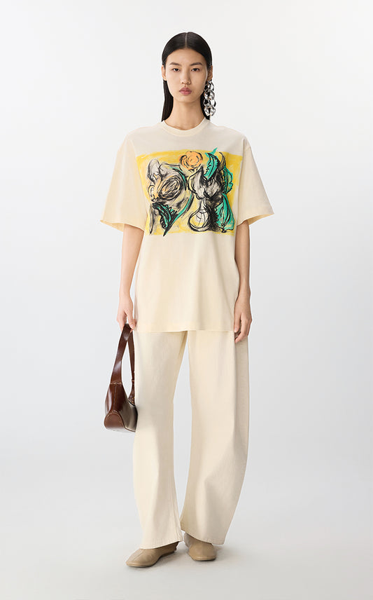 T-shirt / JNBY Oversized Cotton Tee with Floral Print