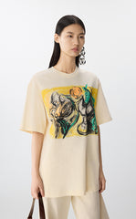 T-shirt / JNBY Oversized Cotton Tee with Floral Print