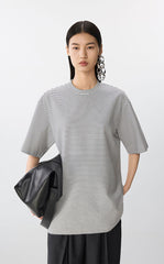 T-Shirt / JNBY Oversized Stripe Cotton Tee