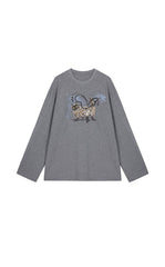T-Shirt / JNBY Relaxed-Fit Ceramic Cat Long Sleeve Tee