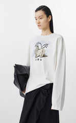 T-Shirt / JNBY Relaxed-Fit Ceramic Cat Long Sleeve Tee