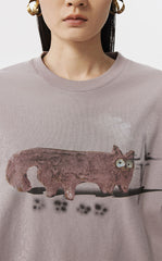 T-Shirt / JNBY Relaxed-Fit Ceramic Cat Long Sleeve Tee