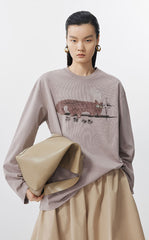 T-Shirt / JNBY Relaxed-Fit Ceramic Cat Long Sleeve Tee