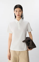 Shirt / JNBY Soft Stretch Cotton Short Sleeve Polo
