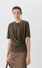 T-Shirt / JNBY Waist Pleated Sculpting Tee