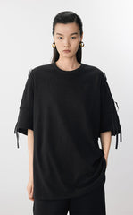 T-Shirt / JNBY Oversized Cotton Tie-Detail Tee