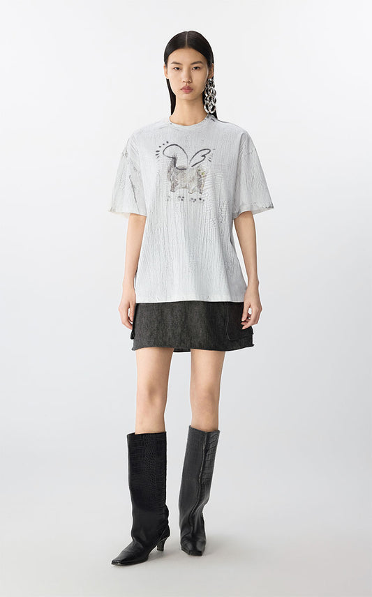 T-shirt / JNBY Ceramic Cat Print Tee