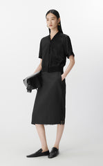 Shirt / JNBY Asymmetric Silk Panel Shirt