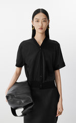 Shirt / JNBY Asymmetric Silk Panel Shirt