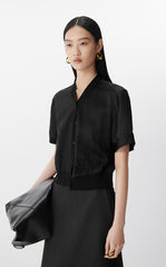 Shirt / JNBY Asymmetric Silk Panel Shirt