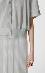 Shirt / JNBY Asymmetric Silk Panel Shirt