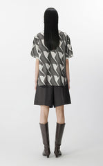 Shirt / JNBY Geometric Wave Print Loose Blouse