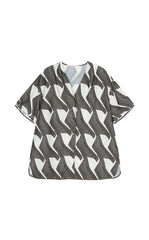 Shirt / JNBY Geometric Wave Print Loose Blouse