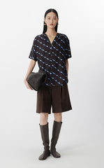 Shirt / JNBY Geometric Wave Print Loose Blouse