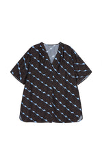 Shirt / JNBY Geometric Wave Print Loose Blouse