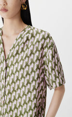 Shirt / JNBY Geometric Wave Print Loose Blouse