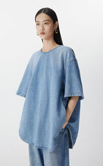 Shirt / JNBY Oversized Cotton Hemp Denim Top