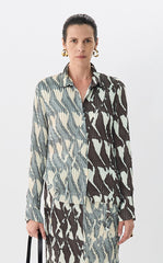 Shirt / JNBY Wrinkled Patterned Long Sleeve Shirt