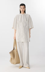 Shirt / JNBY Oversized Linen Short Sleeve Top