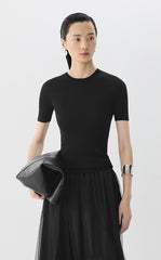 Sweater / JNBY Fitted Wool Short Sleeve Sweater