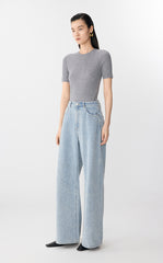 Sweater / JNBY Fitted Wool Short Sleeve Sweater